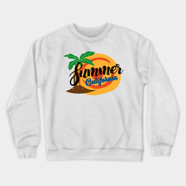 Summer California Surf Crewneck Sweatshirt by slawers